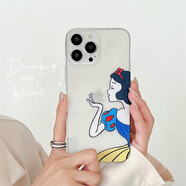 線(xiàn)條白雪公主適用iPhone16promax女款蘋(píng)果15透明手機殼1312軟14p 透明-彩色公主 6Plus