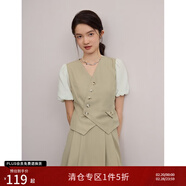 自巧（ZIQIAO）小個(gè)子V領(lǐng)通勤氣質(zhì)短袖襯衫裙子套裝女2023夏季新款A字半身裙 沙漠灰襯衫 S (3碼)