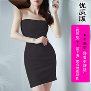 浪莎（LangSha）抹胸裙連衣裙包臀裙無(wú)肩帶一字肩緊身性感裹胸內襯打底裙長(cháng)款裙子 黑【版】 均碼 大碼（105-150斤）