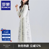 羅蒙（ROMON）針織衫女2025新款中長(cháng)款簡(jiǎn)約鏤空蕾絲披肩過(guò)膝夏季開(kāi)衫透氣薄外套 珍珠白 2XL