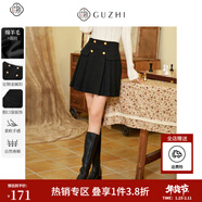 固執（OBSTINATE）【特價(jià)】秋冬新款復古學(xué)院風(fēng)休閑百褶短裙半身a字裙00034BQ08505 黑色 L