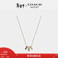 蔻馳（COACH）【新年禮物】奧萊女士項鏈高級感時(shí)尚百搭飾品禮物 經(jīng)典標志RONDELL項鏈 金色/白色