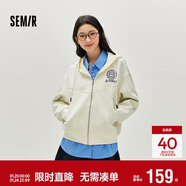 森馬（Semir）外套女春季連帽字母刺繡寬松落肩夾克分割學(xué)院風(fēng)上衣101125108002