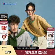 Champion冠軍T恤2024春夏新款男刺繡小Clogo圓領(lǐng)純色休閑女 灰色1 M