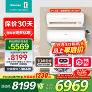 海信（Hisense）一拖二空調 【可砍價(jià)】全新升級 大2匹/3匹 空調一拖二 變頻節能巨省電 手機智控復式loft公寓掛機 大3匹 二級 包安裝2匹+大1.5匹包8米銅管