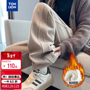 唐獅（TonLion）2025秋冬女加絨直筒休閑長(cháng)褲