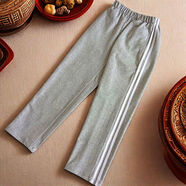 雙條紋淺灰色校服褲雙白色條紋初中學(xué)生小學(xué)兒童運動(dòng)褲春秋羊毛里 灰色雙白條春秋不加絨 均碼 140