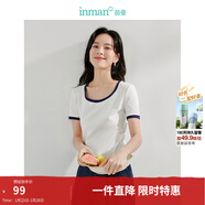 茵曼（INMAN）多色無(wú)袖顯瘦吊帶背心T恤2026夏季簡(jiǎn)約休閑百搭圓領(lǐng)上衣 牙白色-18424213 M