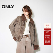 ONLY秋季時(shí)尚復古純棉寬松落肩牛仔棉服外套女|124322001 C11 石灰茸沙色 S (160) 80A