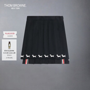 THOM BROWNE[TB]湯姆布朗[五折優(yōu)惠]兒童斜紋純棉童裝百褶短裙半身裙 海軍藍 130