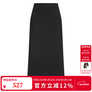 Scofield女裝靜奢知性H型半身裙后開(kāi)衩直筒中長(cháng)裙2025秋季新品 黑色 L