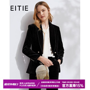 愛(ài)特愛(ài)（EITIE）春季新品商場(chǎng)同款時(shí)尚帥氣挺括有型青果領(lǐng)小西裝外套女6303007 黑20 S 155