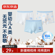 京東京造兒童內褲純棉抗菌男童中大童平角內褲3條裝 藍色小象130