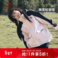 駱駝（CAMEL）風(fēng)暴沖鋒衣女三合一工裝款戶(hù)外暴雨防水外套露營(yíng)旅游登山服男