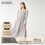 SNIDEL春夏款甜美仙女套頭寬松純色長(cháng)袖連衣裙SWFO231035 灰色 M （1）