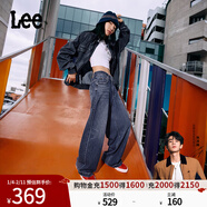 Lee【張凌赫代言】25新品舒適五袋款中深藍色女闊腿牛仔褲休閑潮 中深藍色 27