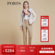 PORTS寶姿商場(chǎng)同款春季新品女裝V領(lǐng)長(cháng)袖小香風(fēng)針織短外套LD8J023PFQ054 奶白色格子 S (4)