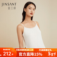 金三塔真絲吊帶睡裙桑蠶絲針織吊帶睡裙打底真絲襯裙YZF3B310 白色【有花邊】 XL (170/92A)