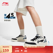 李寧元寶丨板鞋運動(dòng)鞋男鞋低幫小白鞋秋冬季簡(jiǎn)約潮流輕質(zhì)休閑鞋運動(dòng)鞋 米白/黑色(AGCV107)-4 【元寶V3】 40