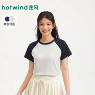 熱風(fēng)（Hotwind）2026年夏季新款女士插肩收身短袖T恤 52深灰 XL