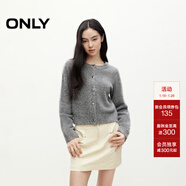 ONLY秋季簡(jiǎn)約時(shí)尚短款圓領(lǐng)開(kāi)衫含羊毛針織衫女|12433B003 G51 中花紗灰 XS