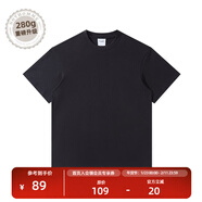 NOTHOMME潮牌夏季男款簡(jiǎn)約純色圓領(lǐng)T恤情侶裝寬松打底衫 黑色280g升級 寬松版 S (165)