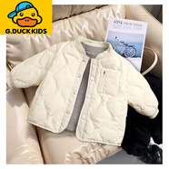 G.duck小黃鴨新款兒童羽絲絨絲服冬裝棉服中小童輕薄棉衣外套男女童寶寶 米白色 100