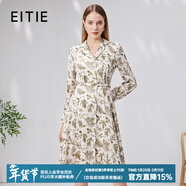 愛(ài)特愛(ài)氣質(zhì)通勤法式印花收腰顯瘦襯衫連衣裙秋季新款碎花裙7107812 森林綠48 XL 170