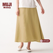 MUJI MUJI 女式 法國亞麻 寬擺裙 BEK03C0S 暗黃色 S