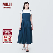 MUJI 女式 強捻 吊帶連衣裙 女裝裙子夏季純棉全棉 長(cháng)裙BC2IKC4S 藏青色 M 160/84A