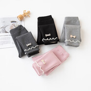 貝瑞加（Babyprints）女童打底褲秋冬寶寶加絨棉褲女孩加厚長(cháng)褲兒童保暖褲子 黑140