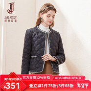 經(jīng)典故事（JANE STORY）高端小香風(fēng)棉衣女短款2024冬季新款洋氣名媛風(fēng)時(shí)尚輕薄棉服外套 R05黑色 XL