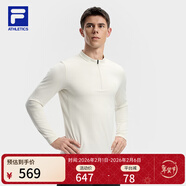 斐樂(lè ) 斐樂(lè )官方男子針織長(cháng)袖上衣2025冬季新款健身運動(dòng)加絨基礎長(cháng)T 椰汁白卡其-LK S 165/88A/S