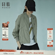 日著(zhù)（rizhuo）日著(zhù)原創(chuàng  )設計女裝2025春新款城市輕戶(hù)外棒球服飛行員夾克短外套 風(fēng)吟綠 L