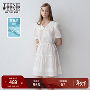 Teenie Weenie小熊女夏季娃娃領(lǐng)A字白色連衣裙蕾絲學(xué)院風(fēng)甜美時(shí)尚短裙 白色 M (165)