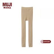 MUJI 女式 里抓絨厚款收腿褲打底褲女款緊身褲保暖25年冬季女裝 米色 XL (身高165-170 臀圍100-105)
