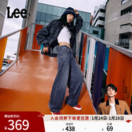 Lee【張凌赫代言】25新品舒適五袋款中深藍色女闊腿牛仔褲休閑潮 中深藍色 27