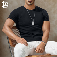 點(diǎn)悟重磅螺紋棉短袖t恤男白色運動(dòng)修身緊身彈力長(cháng)袖內搭打底衫秋冬季 長(cháng)袖白色 L （130-142斤）修身