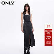 ONLY秋季百搭開(kāi)叉背帶A字中長(cháng)款牛仔連衣裙女|124142013 J09 深牛仔灰色 XS (155) 76A