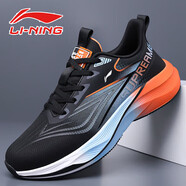 P-LI-NING-李寧男鞋跑步鞋輕便減震耐磨2025新款秋季休閑運動(dòng)鞋防 黑桔D2017 38