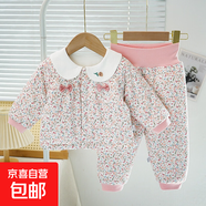 兒童公主款棉衣套裝女寶寶洋氣外穿夾棉冬季衣服嬰兒棉衣高腰新款 公主款滿(mǎn)天星-棉套裝 均碼 120cm