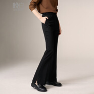 ONE BUYE【新品】2026春款經(jīng)典高腰褲子修身顯瘦職場(chǎng)通勤微喇褲女 黑色 30