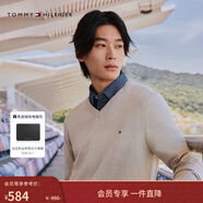 Tommy Hilfiger【撞色條紋】秋冬男裝純棉休閑學(xué)院風(fēng)圓領(lǐng)內搭打底衫針織衫 【純色V領(lǐng)】卡其色HEA （秋冬新色） S  （推薦：120-135斤）