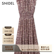 SNIDEL2025春夏優(yōu)雅印花荷葉邊小飛袖茶歇連衣裙SWFO252004 深紅色 D M (1)