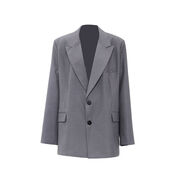 collection衍生水墨新中式春季墊肩氣質(zhì)寬松西裝外套 灰色預售 S S
