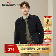 柒牌男士工裝棉服冬季厚款時(shí)尚休閑百搭菱格翻領(lǐng)棉衣外套1JE70210 黑色 S (160)