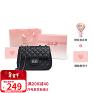 viney牛皮包包女包品牌鏈條包輕奢單肩斜挎包生日情人節禮物送女友老婆