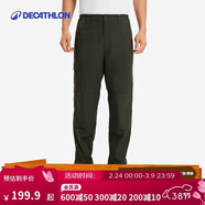 迪卡儂（DECATHLON）戶(hù)外運動(dòng)休閑褲長(cháng)褲工裝男秋抓絨加絨保暖褲軍綠色S-4228356