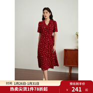 獨束大碼女裝法式小翻領(lǐng)連衣裙女夏季新款遮肉顯瘦雪紡裙子 紅色-長(cháng)款 2XL （尺碼：4）