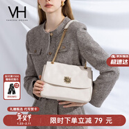 VANESSA HOGAN VH女包茵然軟包輕奢菱格鏈條斜挎腋下包單肩包情人節禮物送女友 米白大號（容量升級）